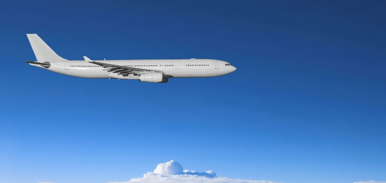 Jet plane in flight