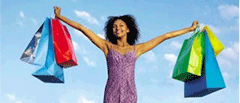 Happy lady with shopping bags